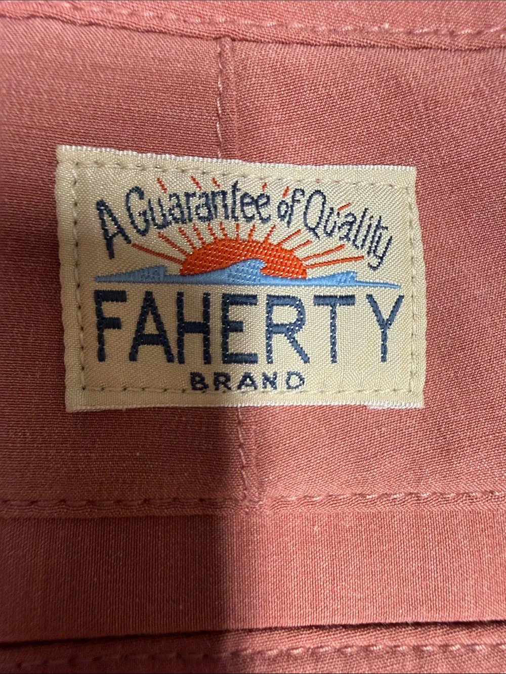 Faherty Washed Rose Flat-Front Cotton Shorts - Picture 6 of 6